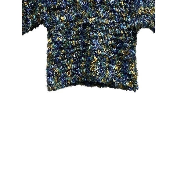 Gantos Vintage 90s Eyelash Cropped Sweater Blue Size M Retro Soft Casual Boho - Picture 5 of 9